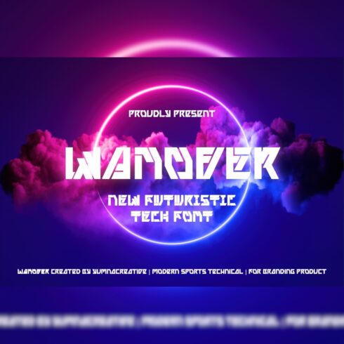 Wanover - Futuristic Techno Font cover image.