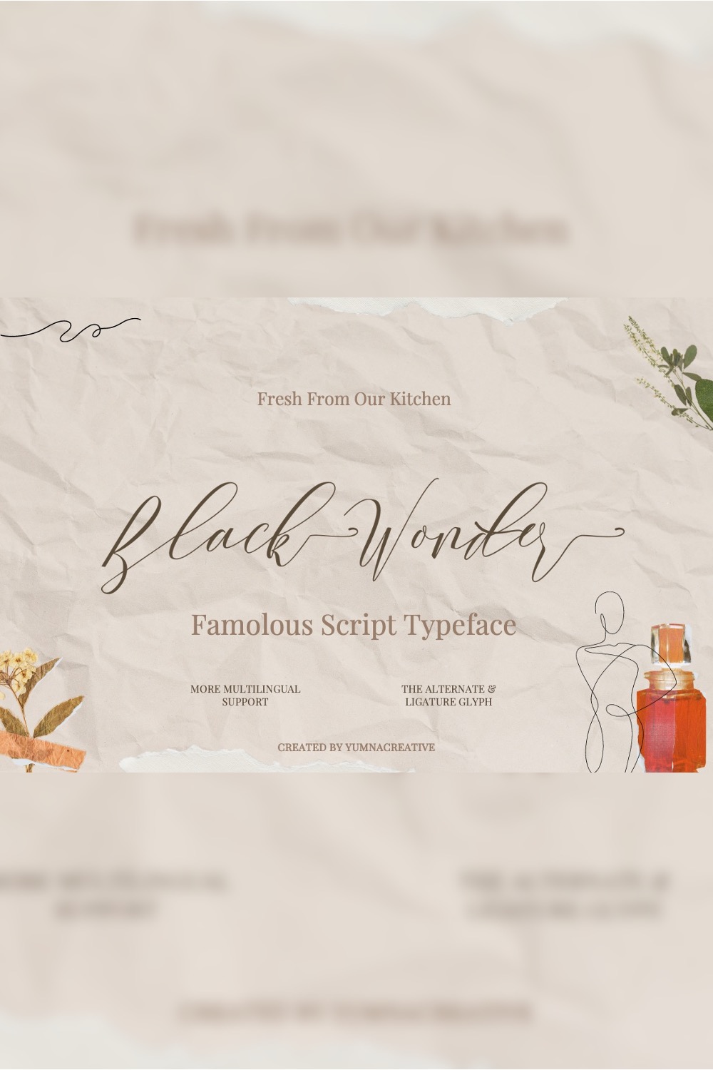 Black Wonder - Script Font pinterest preview image.