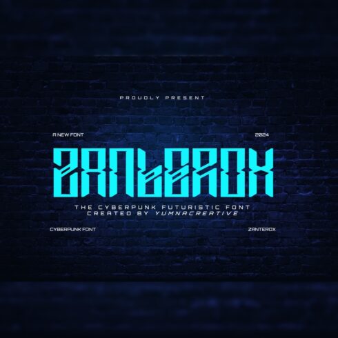 Zanterox - Cyberpunk Futuristic Font cover image.