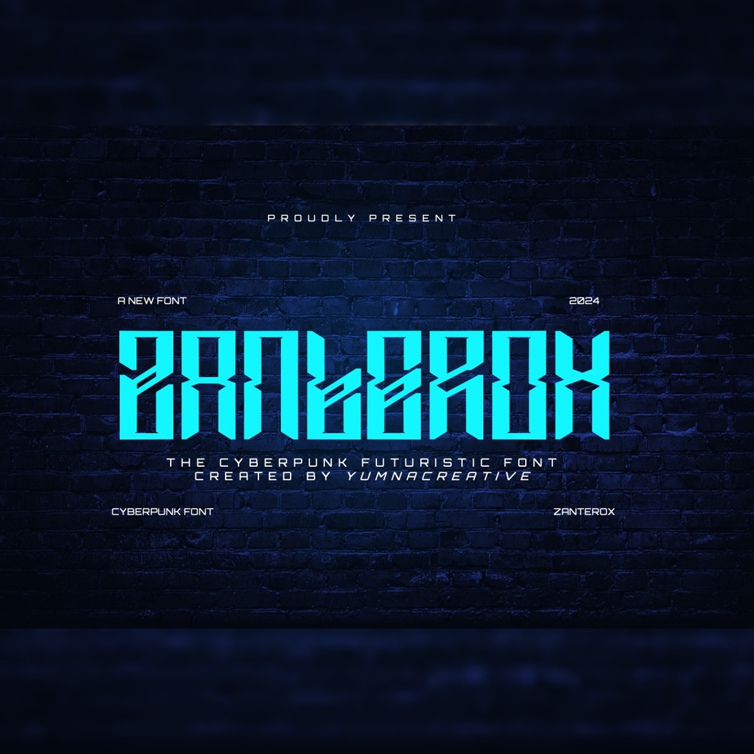 Zanterox - Cyberpunk Futuristic Font preview image.