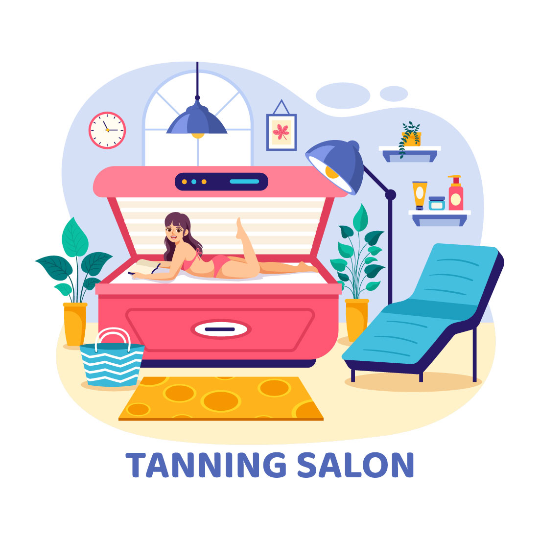 10 Tanning Salon Illustration preview image.