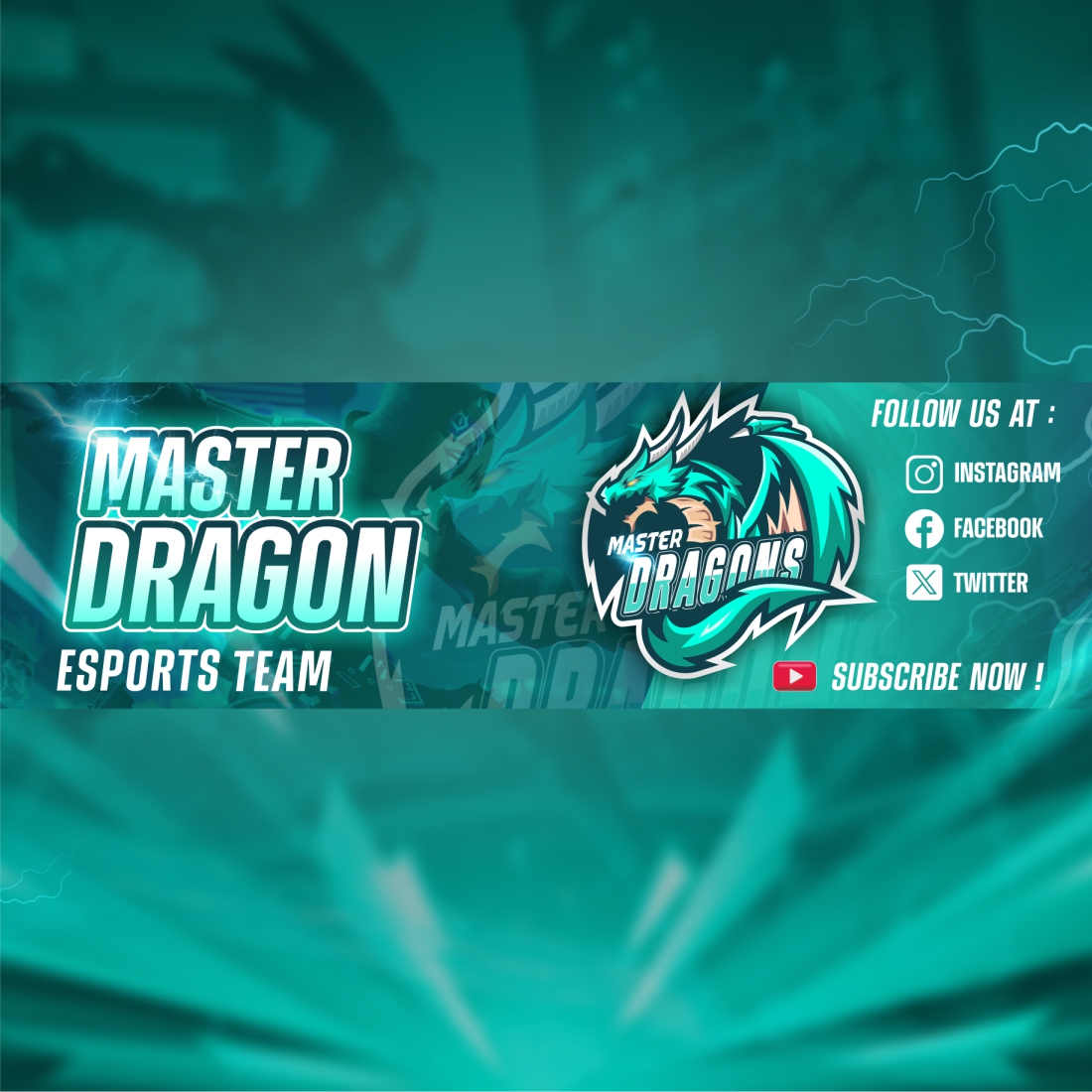 Attractive GAMING LOGO and BANNER named "MASTER DRAGONS" preview image.