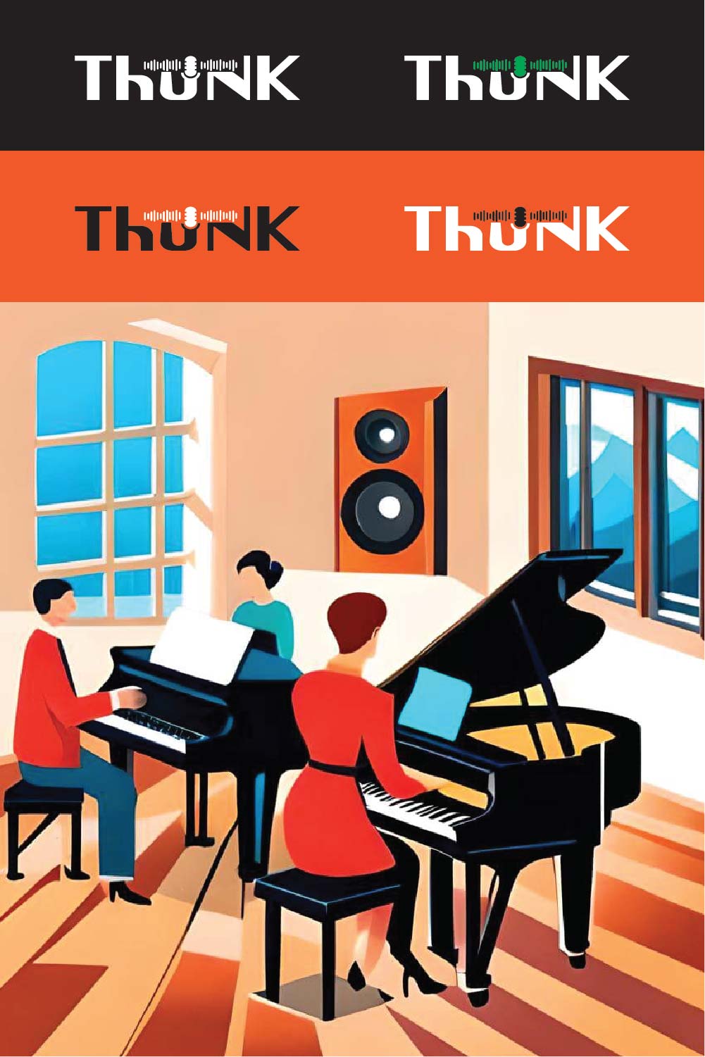 Thunk Musical 5 logos 3$ only pinterest preview image.