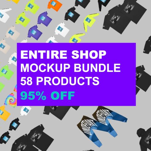 Shop Bundle Pack (58 Editable Mockups) cover image.