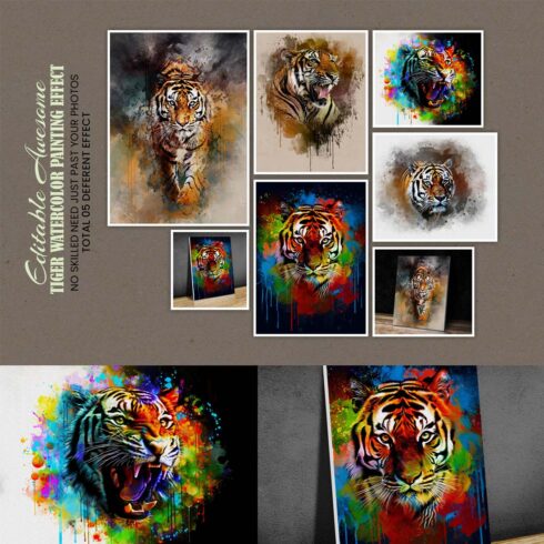 Tiger Watercolor Painting Effect cover image.