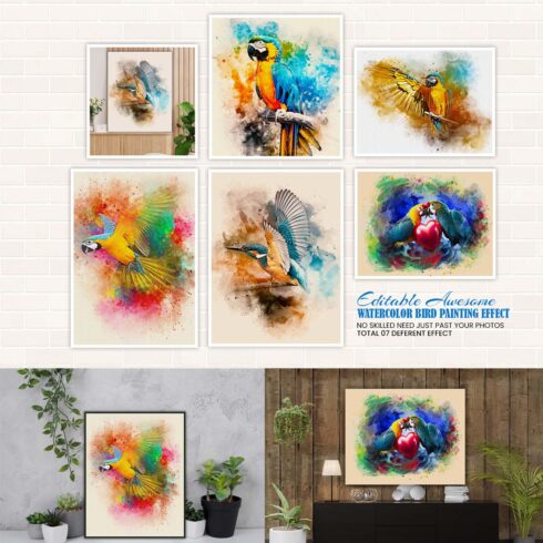 Watercolor Bird Painting Effect cover image.