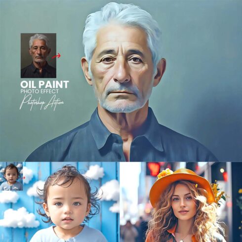 Oil Paint Photo Effect Photoshop Action cover image.