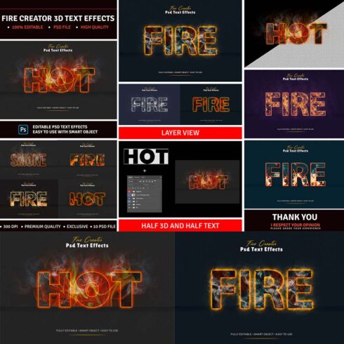 Editable Fire Text Effects cover image.