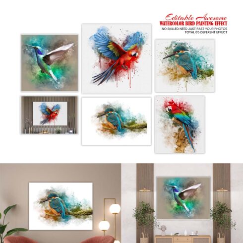 Watercolor Bird Painting Effect cover image.