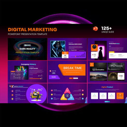 Advance Marketing PowerPoint Template cover image.