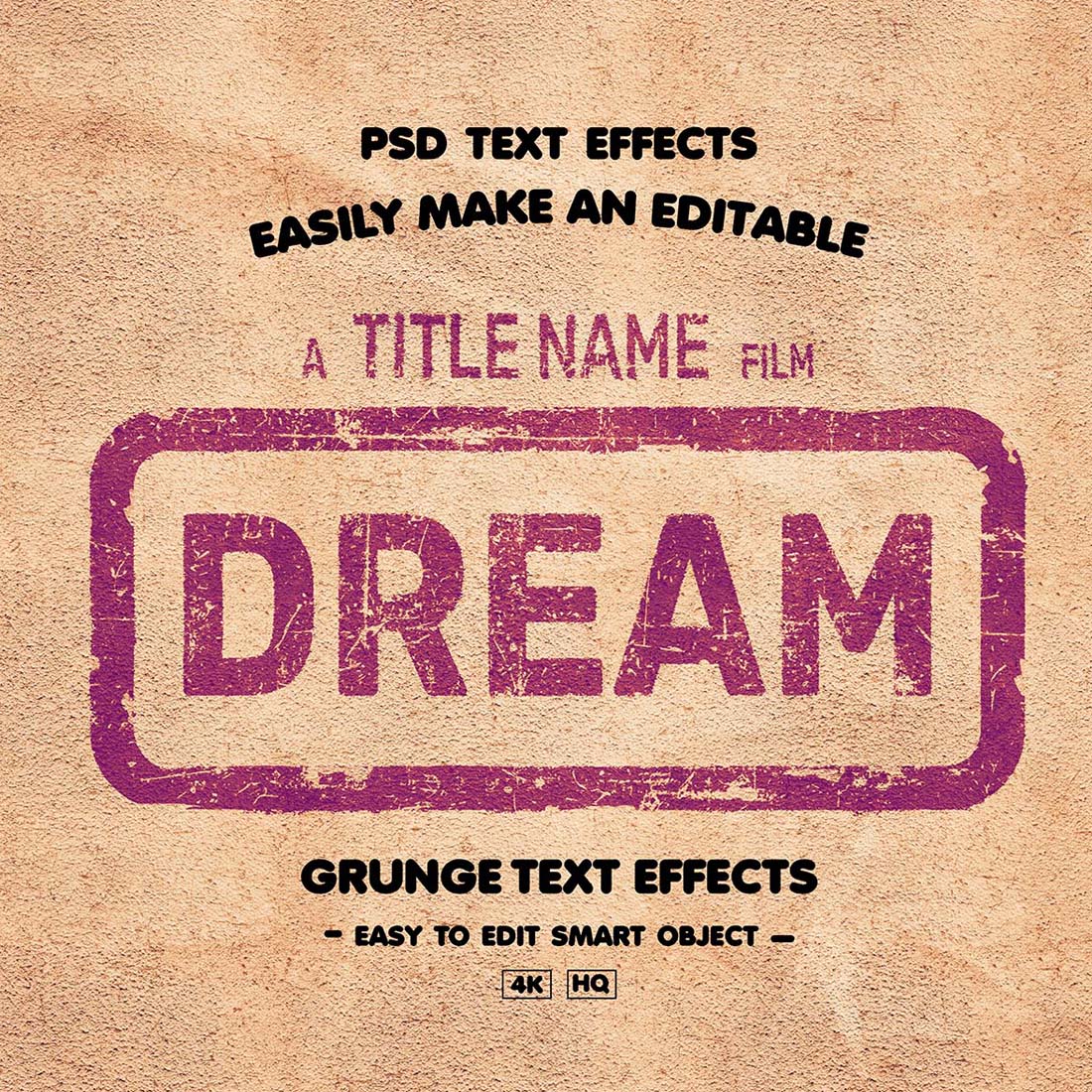 Grunge Text Effect On Texture Mockup preview image.