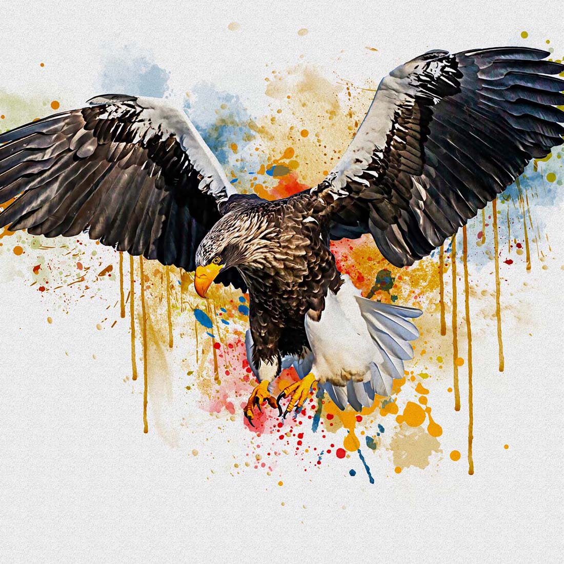 Watercolor Eagle Photo Effect preview image.