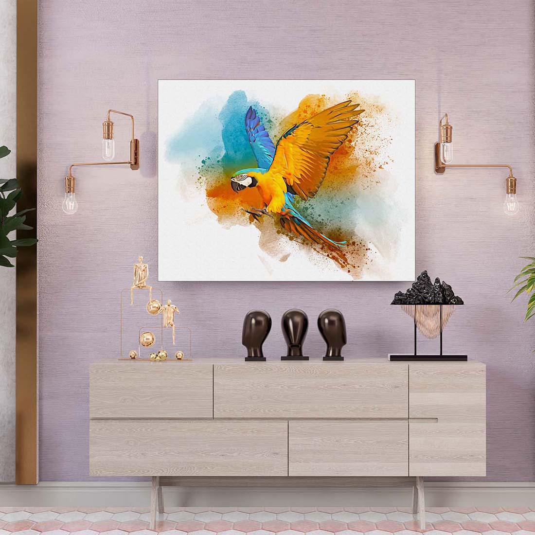 Bird Painting Photo Effect Template preview image.