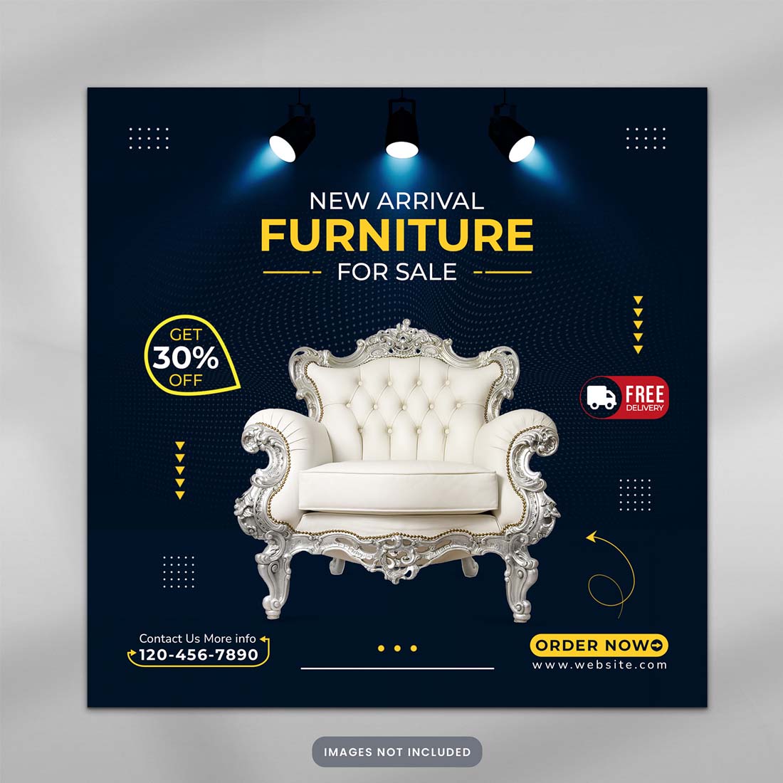 Furniture Social Media Post Template preview image.
