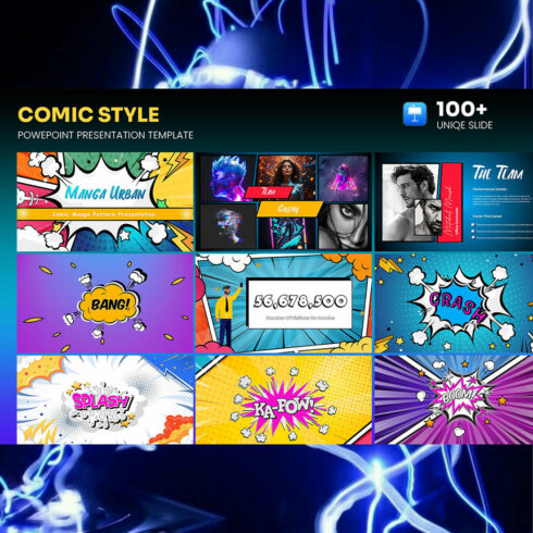 Comic Style Urban PowerPoint Presentation Template cover image.