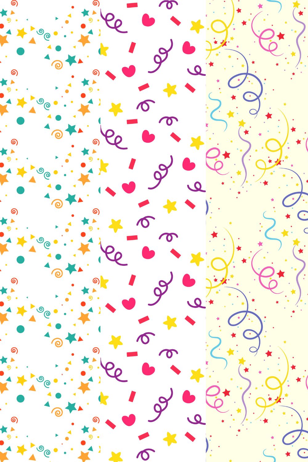 Birthday seamless pattern graphic pinterest preview image.