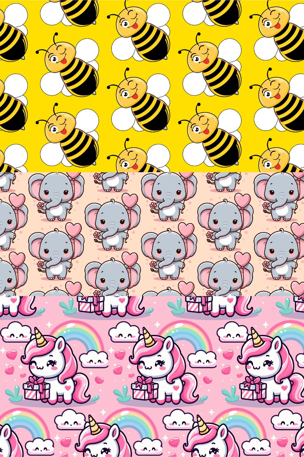 cute animal seamless pattern graphic pinterest preview image.