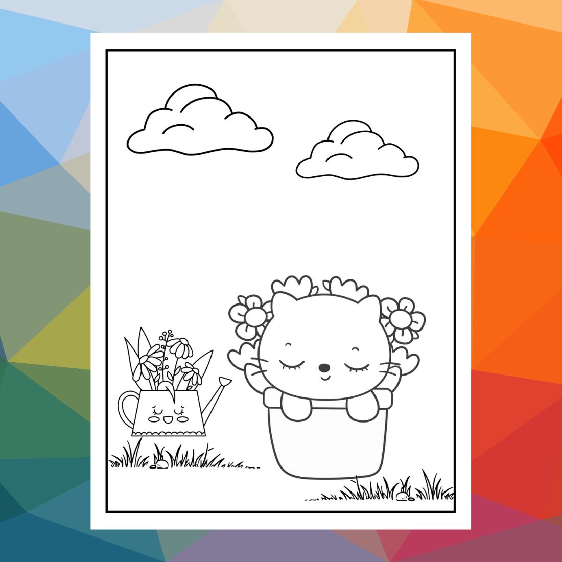 Cute & Kawaii Cats Coloring Book for Kids preview image.