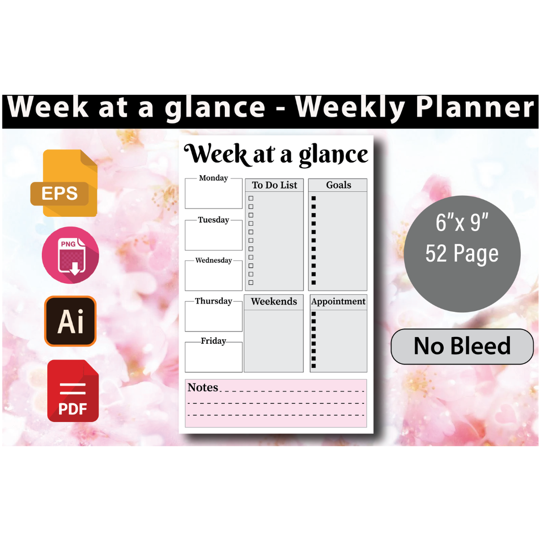 Weekly Planner - Kdp Interior cover image.