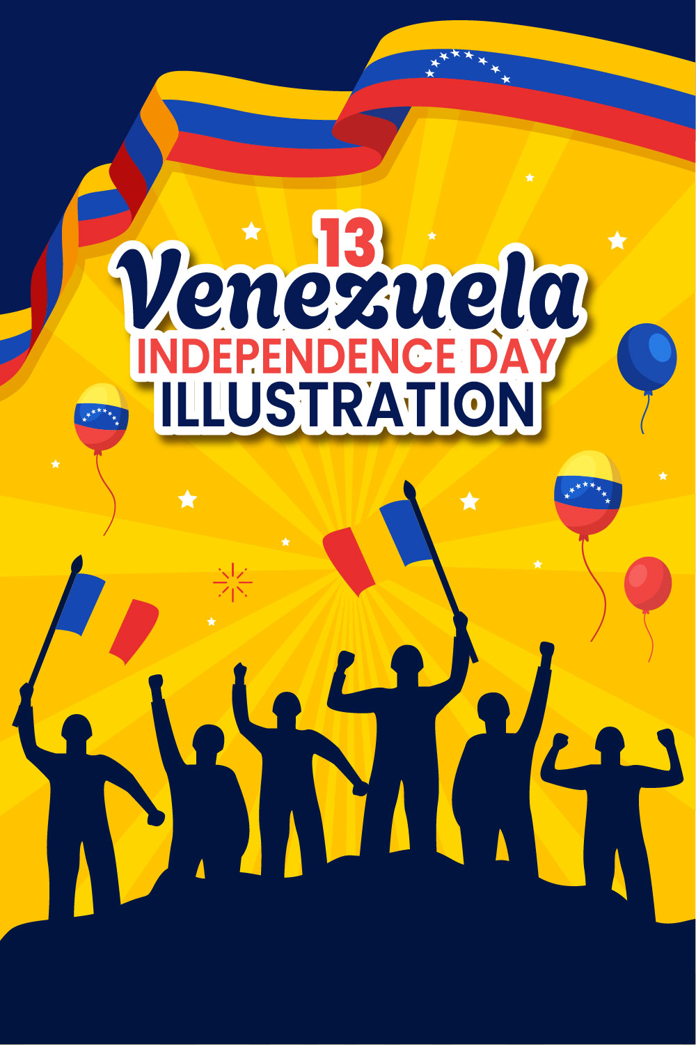 13 Venezuela Independence Day Illustration pinterest preview image.