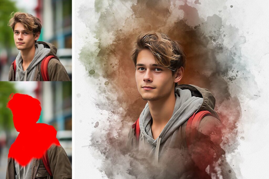 Watercolor Effect Photoshop Action - MasterBundles