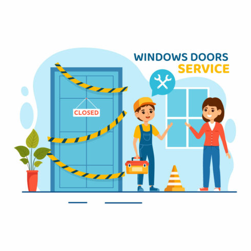 9 Windows and Doors Service Illustration cover image.