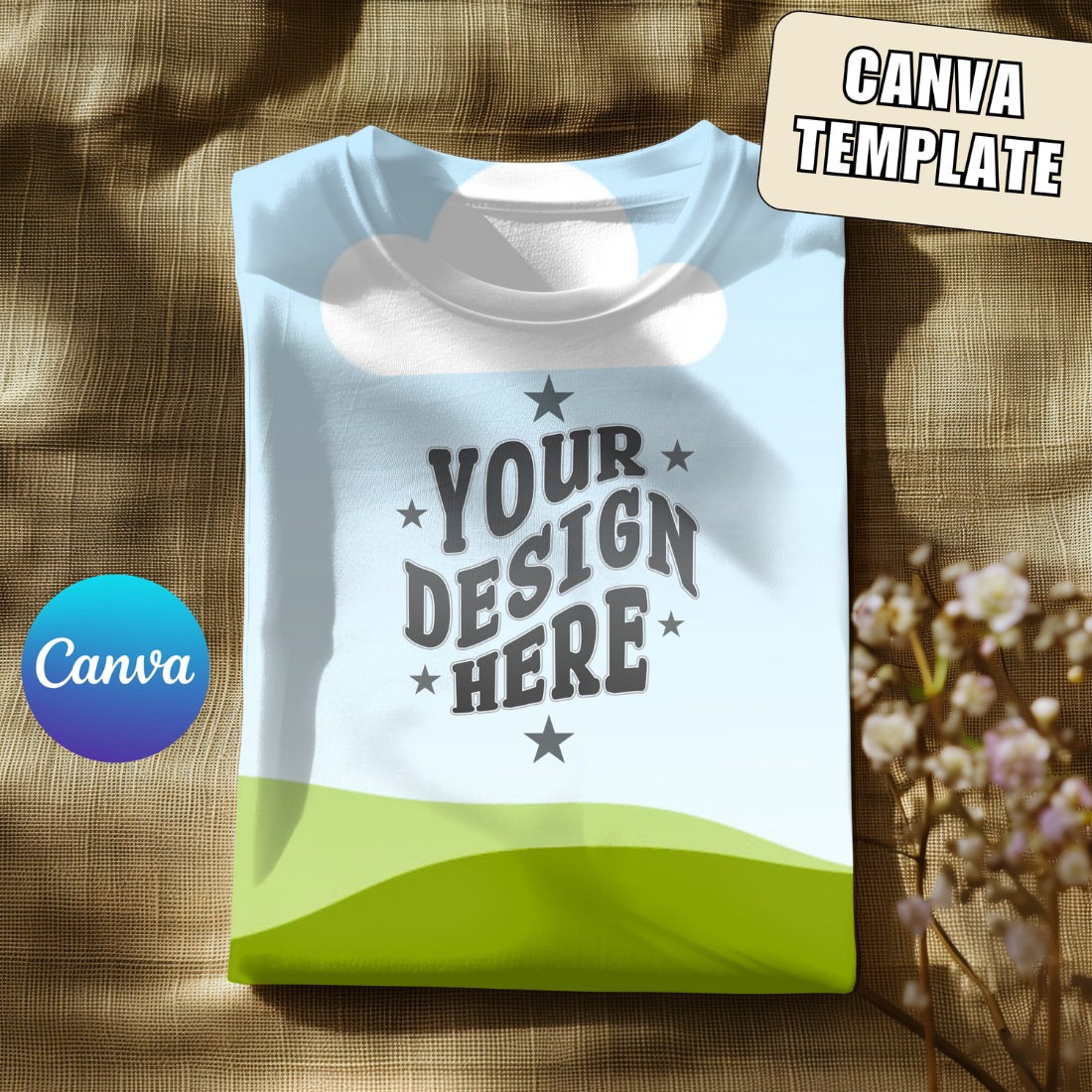 Canva Shirt Mockup Bella Canvas 3001 Template + Tutorial cover image.