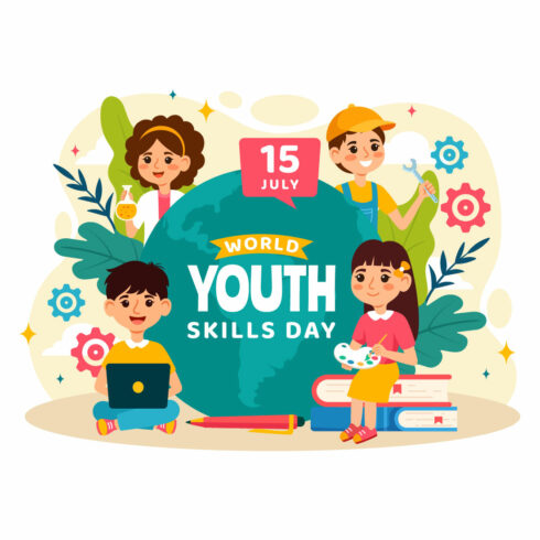 9 World Youth Skills Day Illustration cover image.