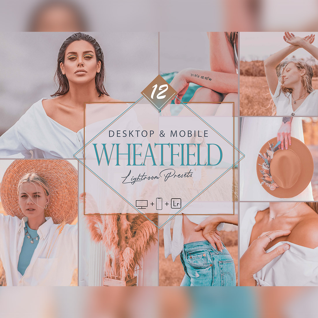 12 Mobile Lightroom Presets, Wheatfield Mobile Preset, Blossom Filter, Lifestyle Preset Instagram Presets, Blogger Preset, DNG Presets cover image.