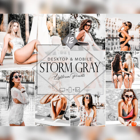 12 Mobile Lightroom Presets, Storm Gray Mobile Preset, Monochromatic Filter, Lifestyle Preset Instagram Presets, Blogger Preset, DNG Presets cover image.