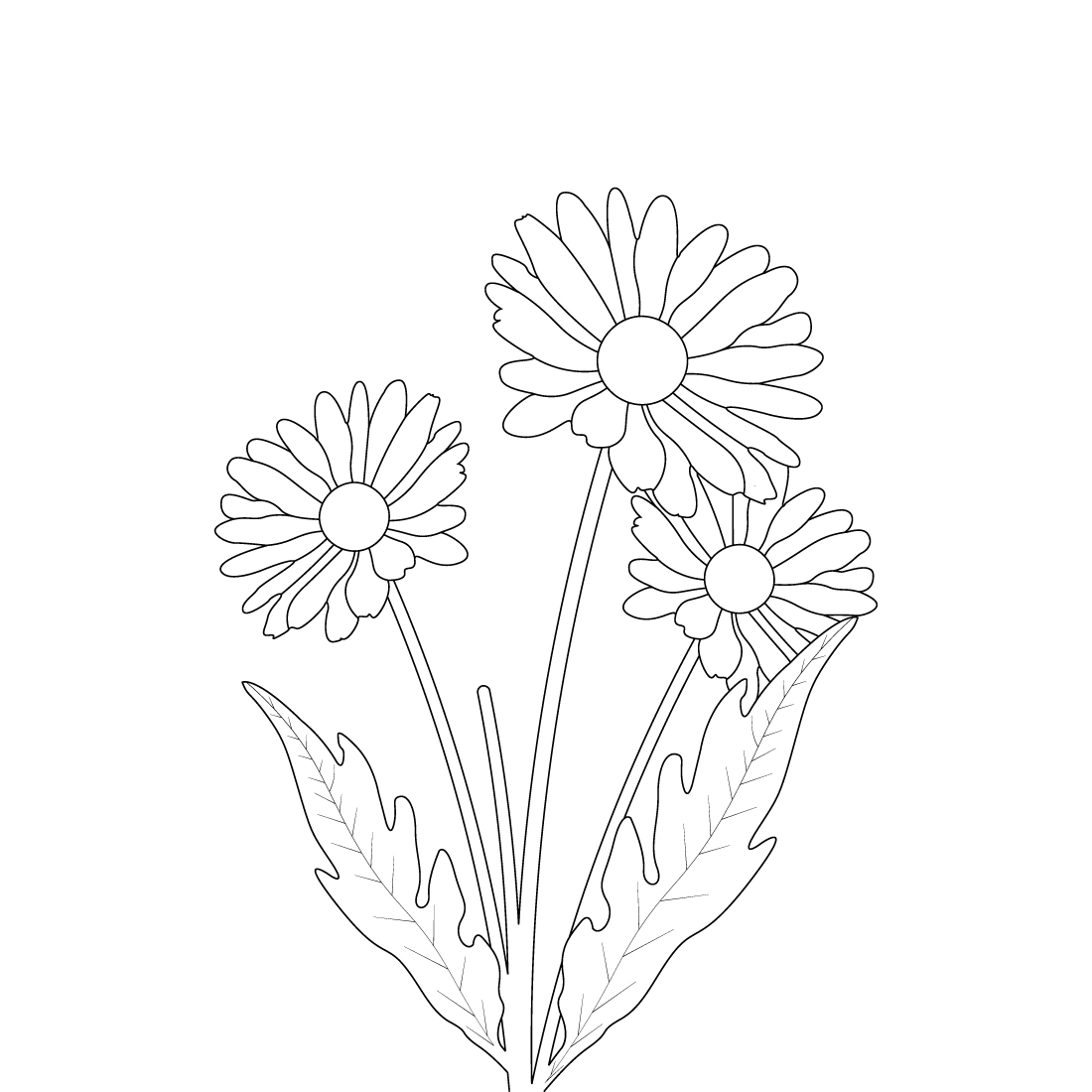 Daisy Flower Coloring Page preview image.