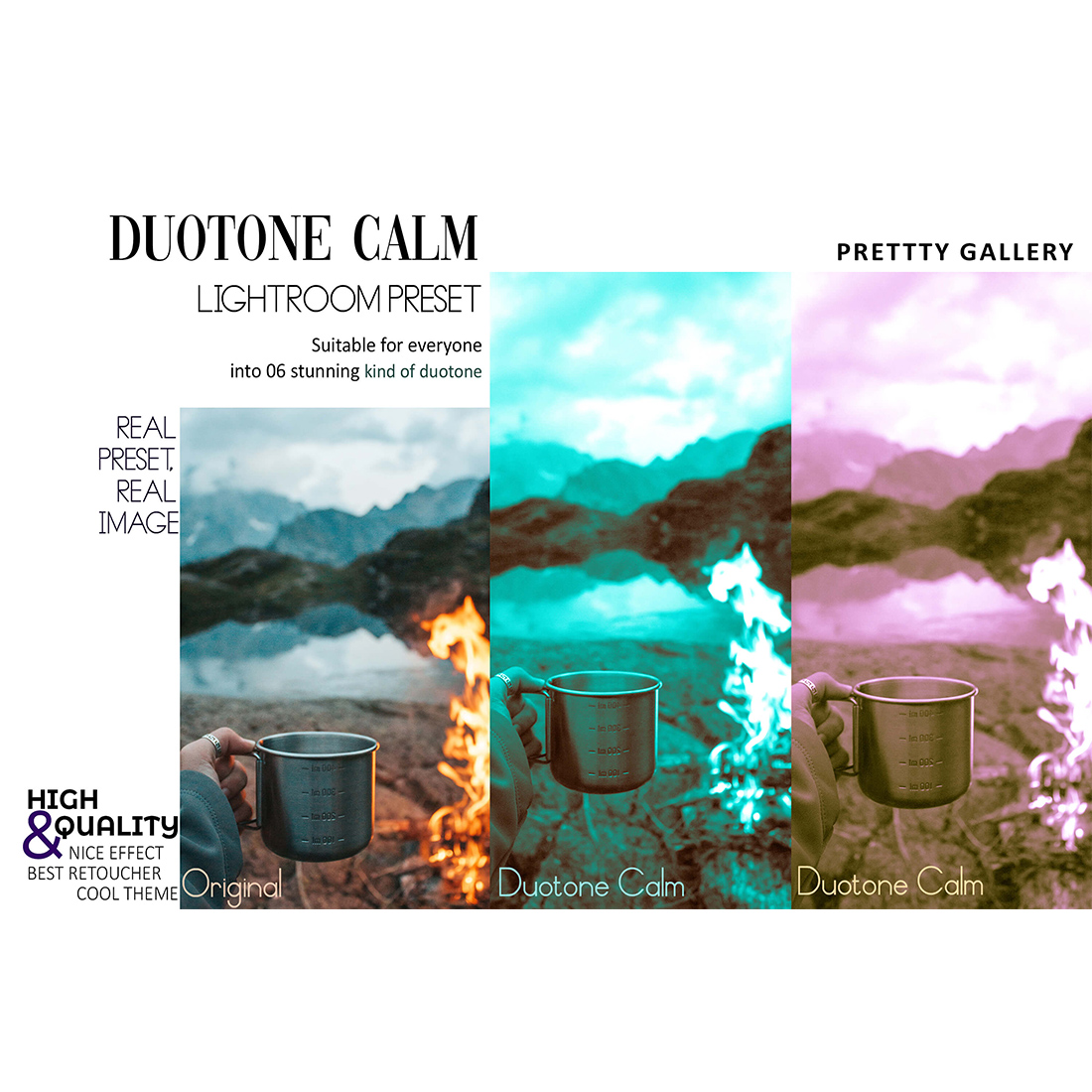 48 Duotone Sight Lightroom Presets, Motion Mobile Preset, Feeling Moody Desktop LR Filter DNG Portrait Lifestyle Theme Blogger Instagram Hue preview image.