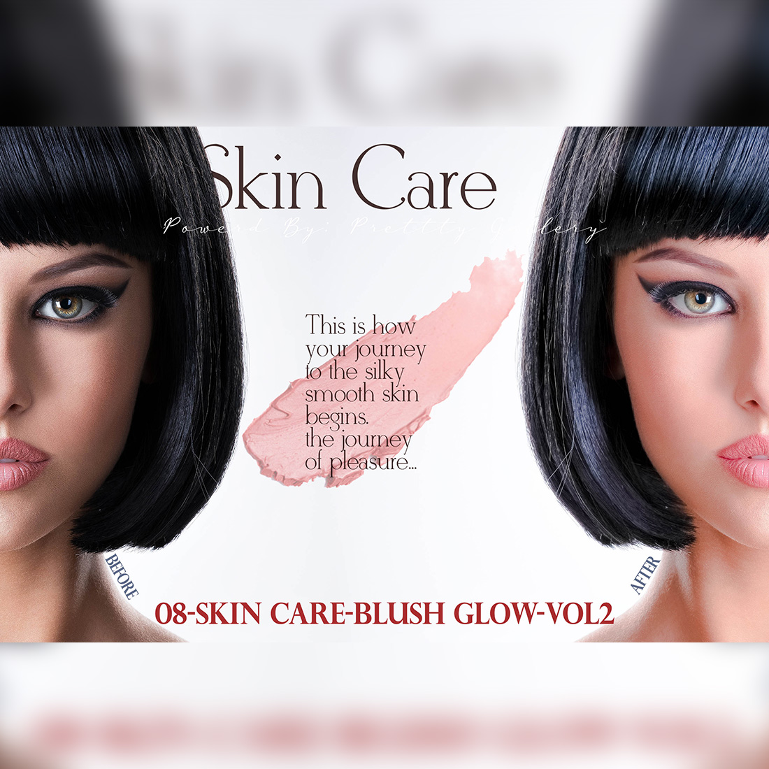 12 Skin Care Lightroom Presets, Beauty Mobile Preset, Makeup Bright Desktop LR Filter DNG Portrait Lifestyle Theme Blogger Instagram Face preview image.