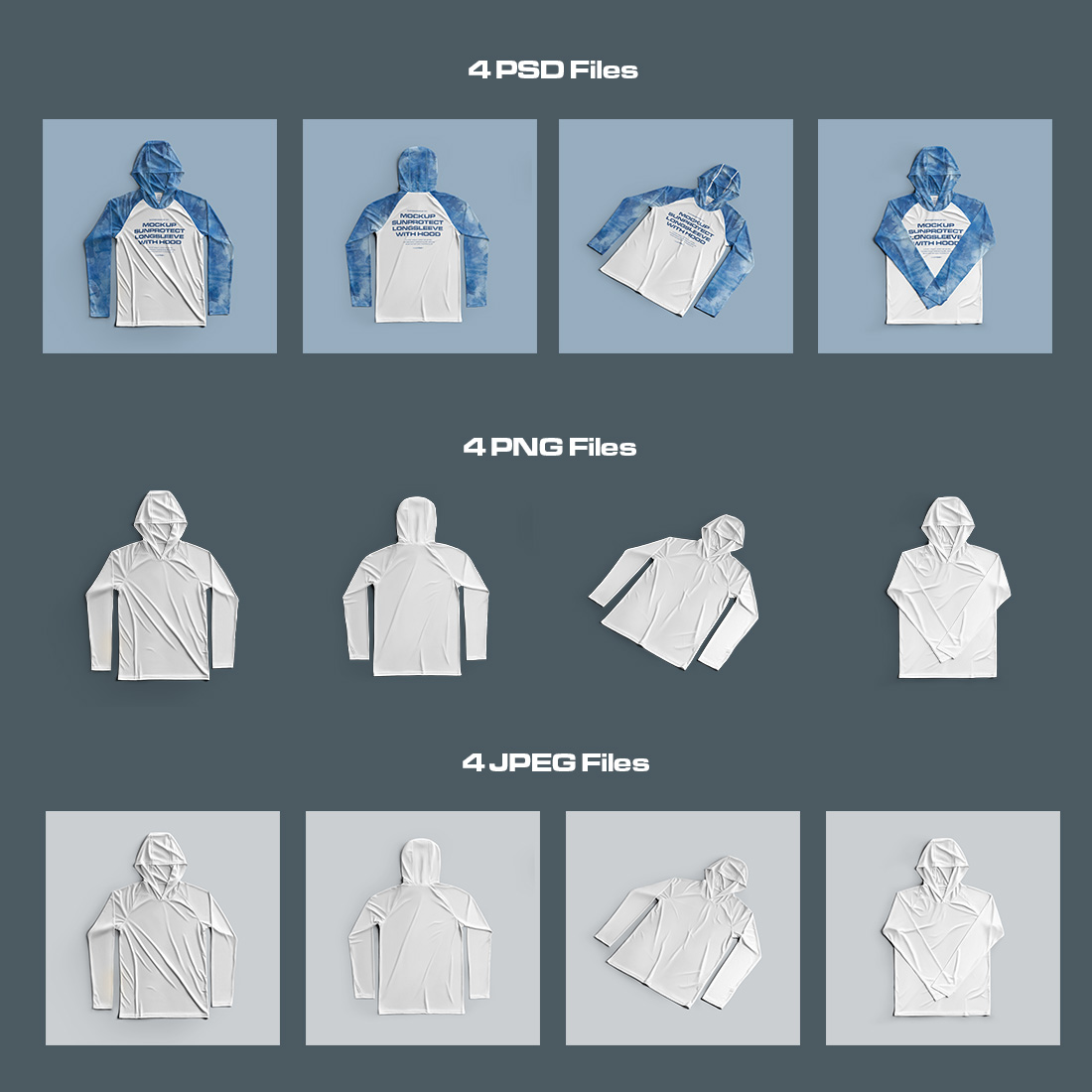 4 Mockups Long Sleeve T-Shirt SunProtect preview image.