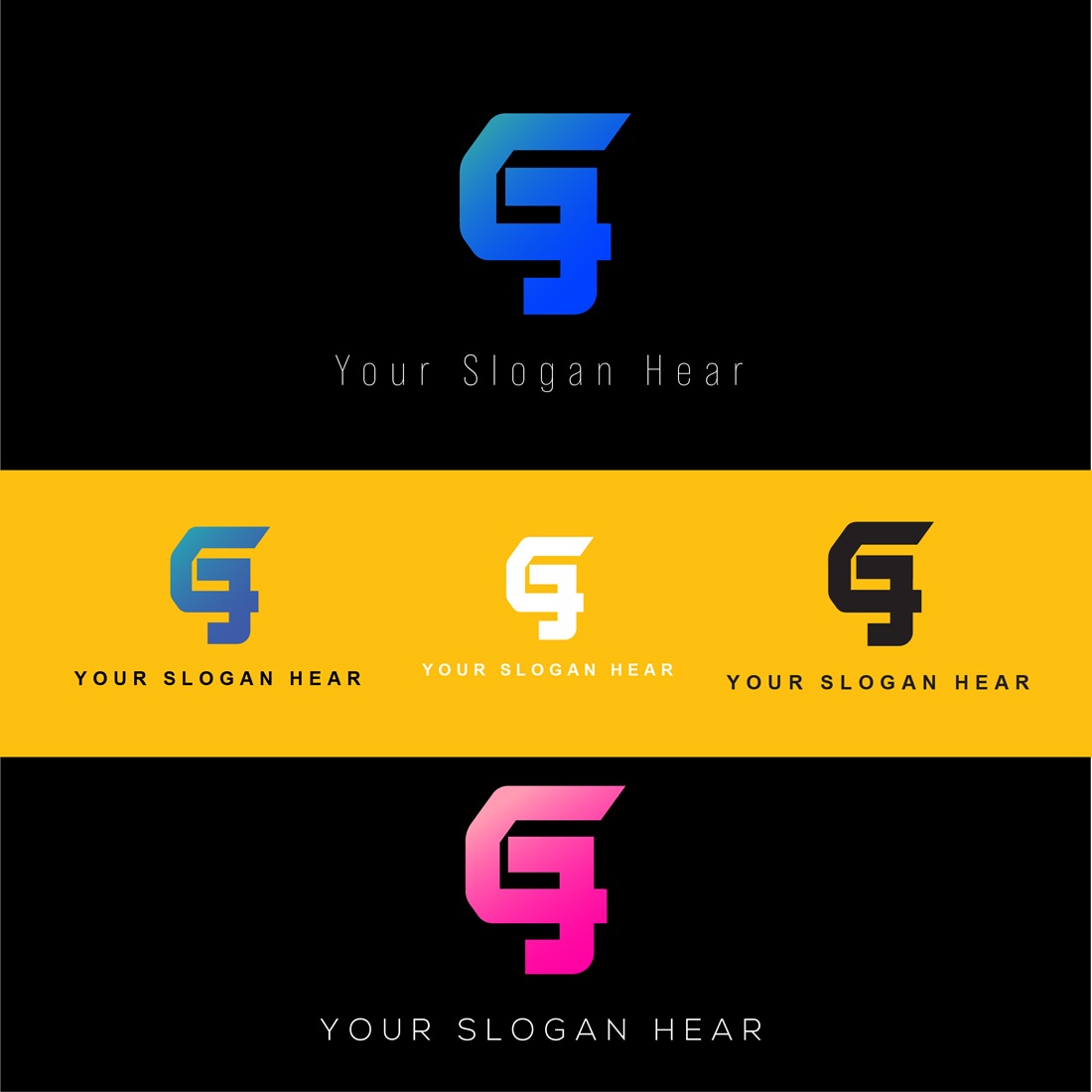 G-letter Minimalist logo design preview image.