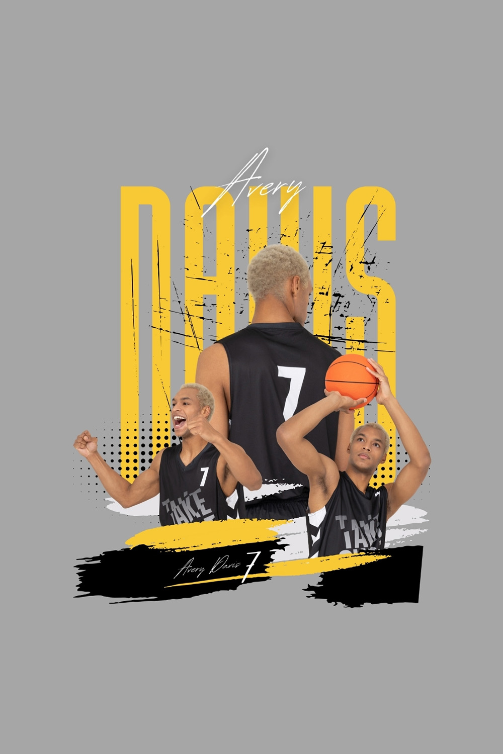 Avery Davis, Basketball Player Design SVG, PNG pinterest preview image.
