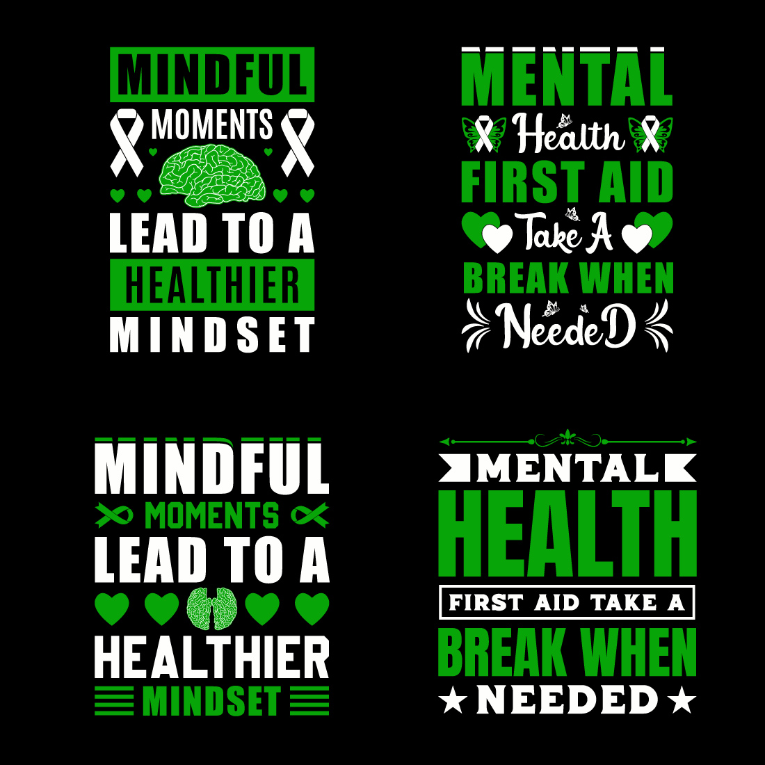 Mental health t-shirt design preview image.