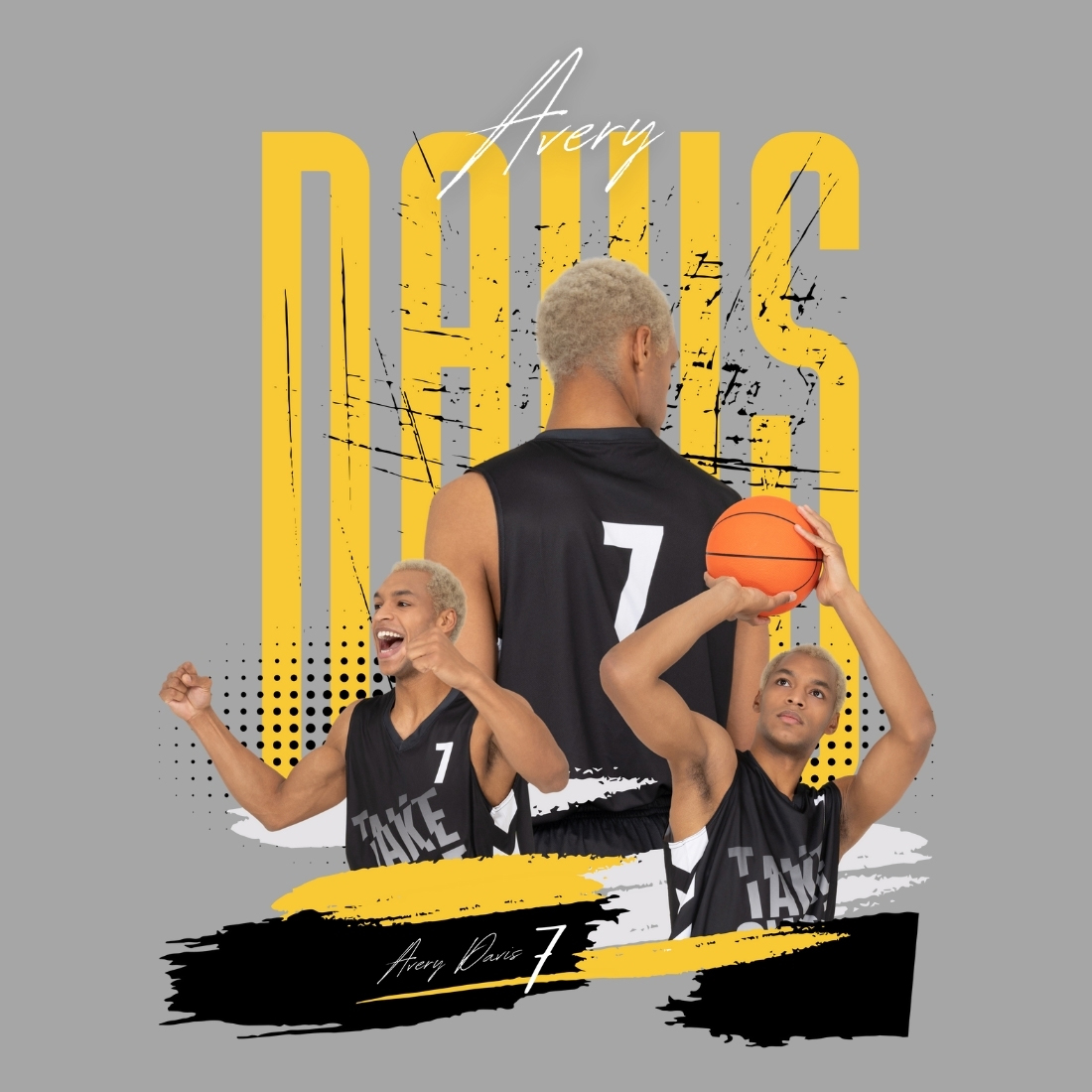 Avery Davis, Basketball Player Design SVG, PNG cover image.