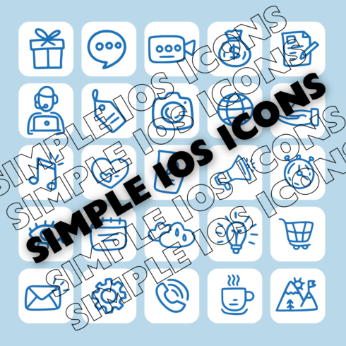 Blue White Cute Simple Doodle iOS Icon cover image.