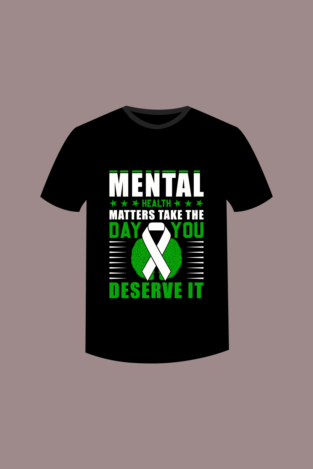 Mental health t-shirt design pinterest preview image.