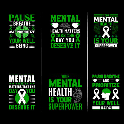 Mental health t-shirt design cover image.