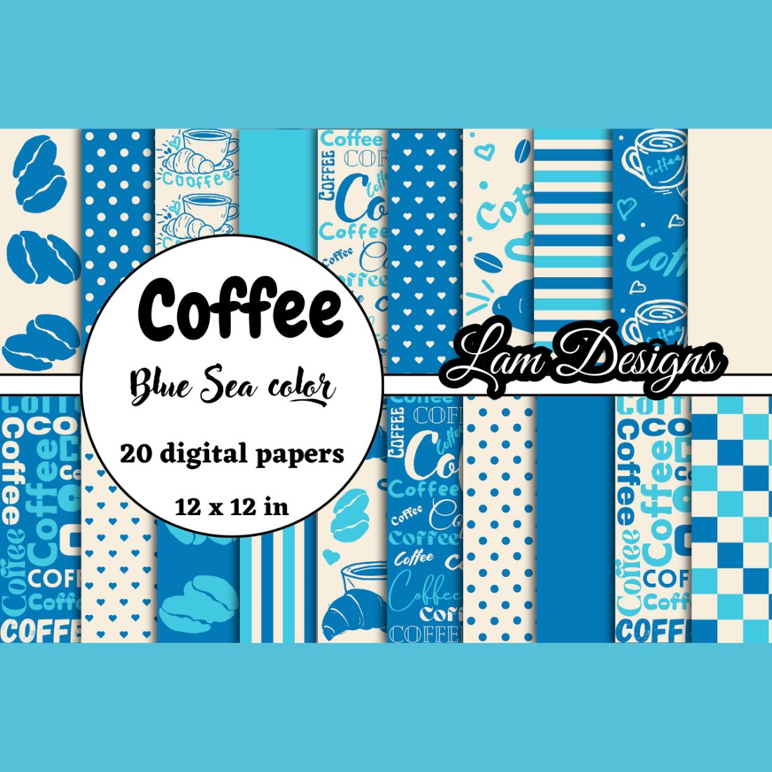 hand-drawn coffee digital papers - MasterBundles