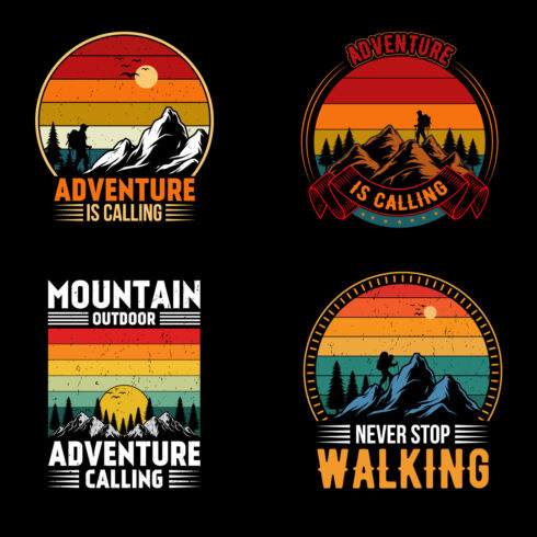 Adventure Mountain Outdoor Hiking Custom T-Shirt Designs cover image.