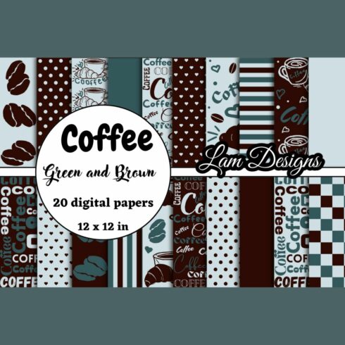 hand-drawn coffee digital papers cover image.