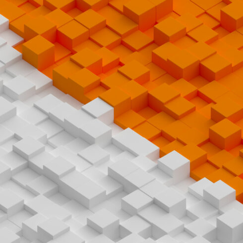 3d Cubes Backgrounds Orange and White cover image.