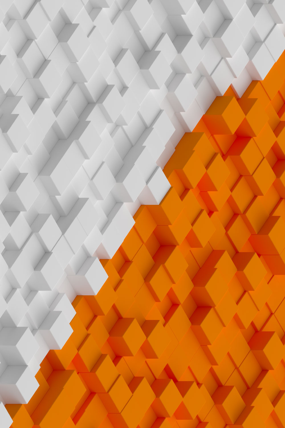 3d Cubes Backgrounds Orange and White pinterest preview image.