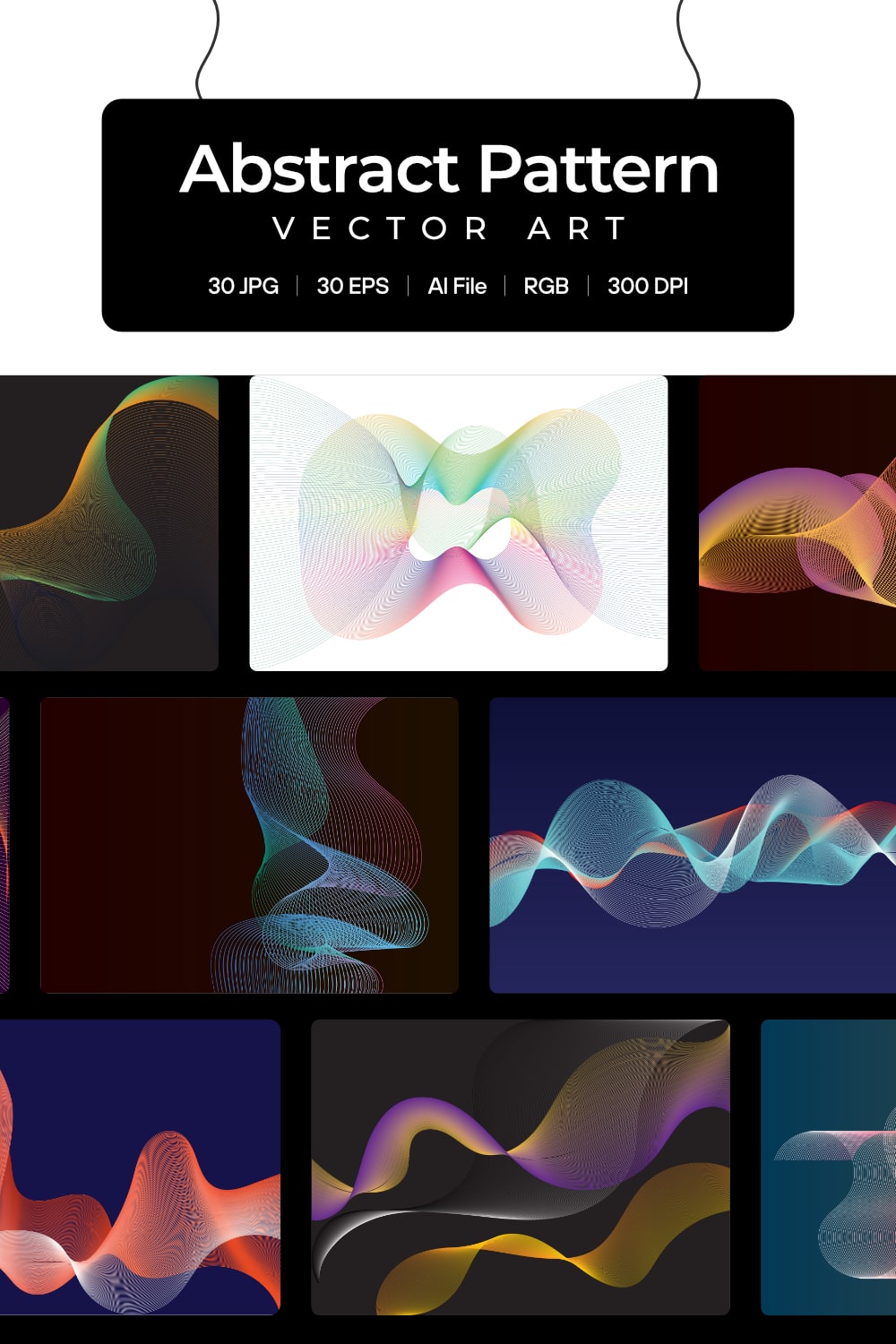 Abstract Pattern Vector Art pinterest preview image.