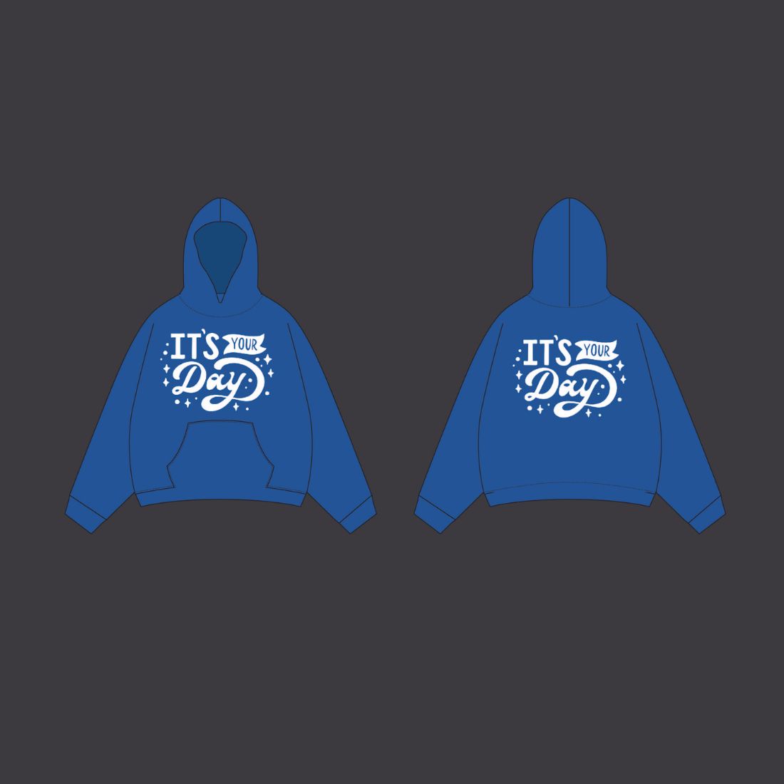 Streetwear Vector Zip Up Hoodie Template Hoodie Mockup Vector Tech Pack Procreate Mockup Clothing Template ai Design Sketch Flat Drawing SVG preview image.