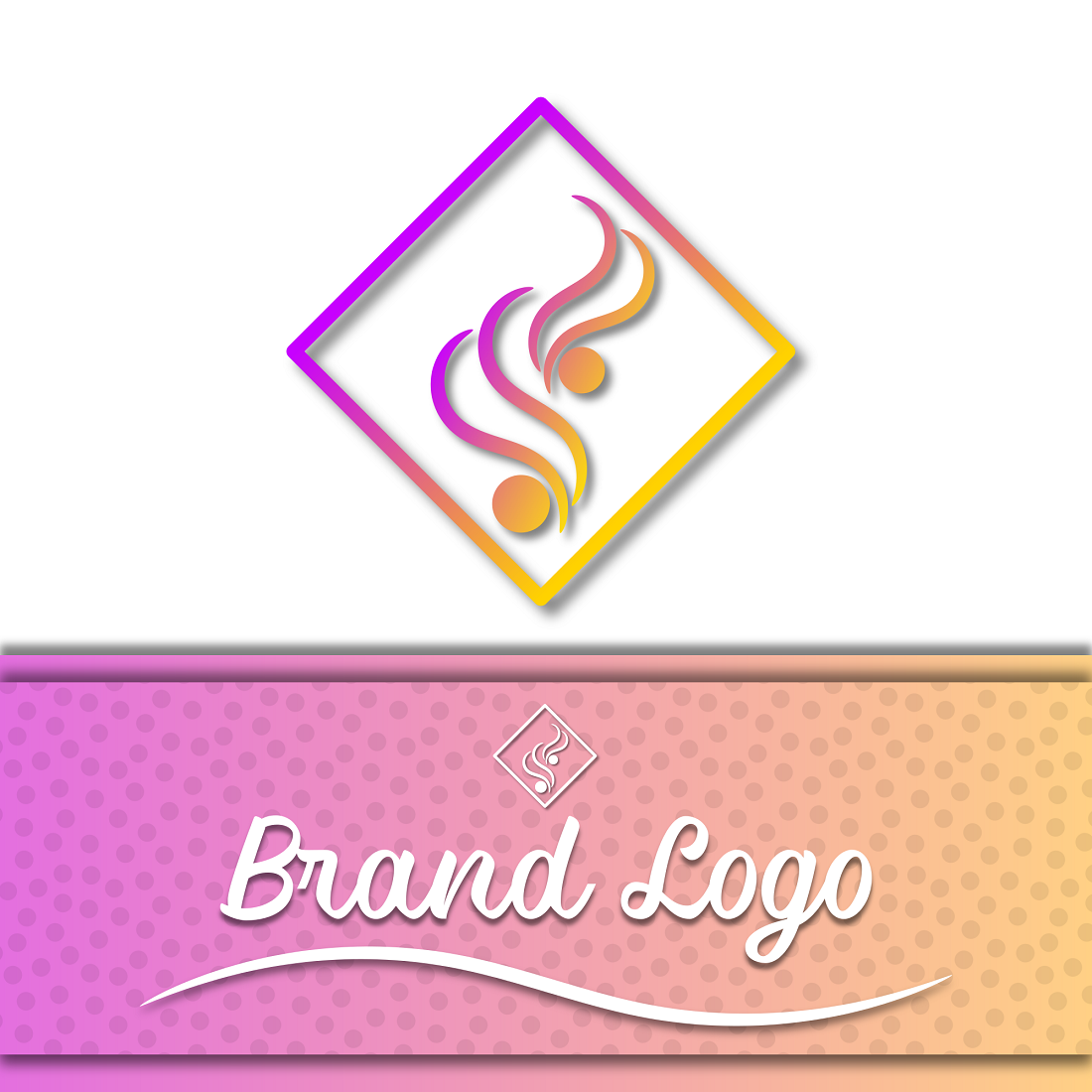 abstract colorful soft logo design preview image.