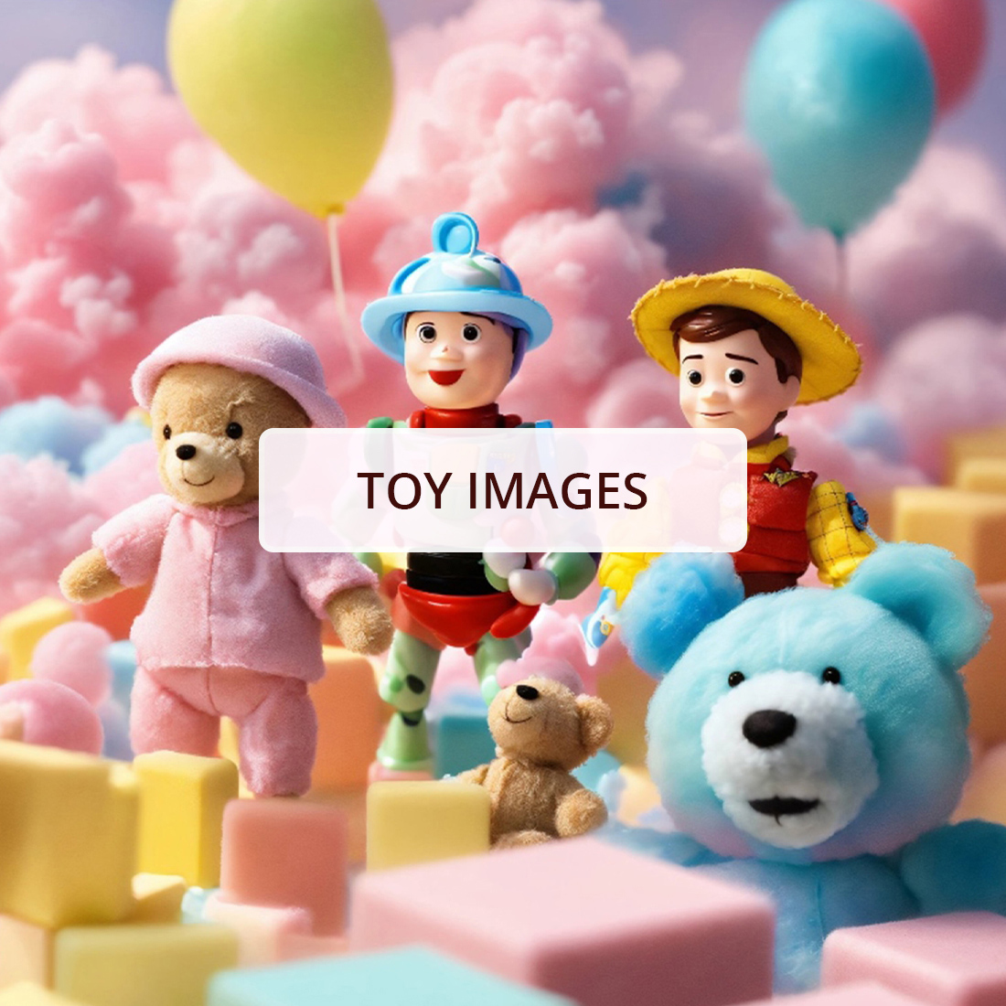 Toy Images, Photo, children's plastic toy, children's bear and plastic toy cover image.